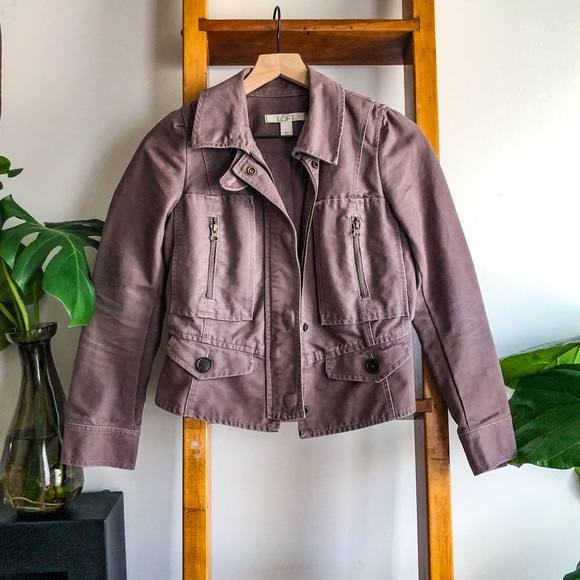LOFT Jackets & Blazers - Loft Sz 4P Mauve Canvas Peplum Jacket!